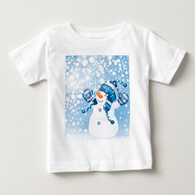 T-shirt Pour Bébé Snowman (Devant)