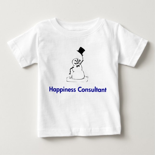 T-shirt Pour Bébé Snowman Happiness Consultant (Devant)