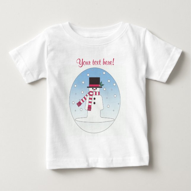 T-shirt Pour Bébé Snowman - Personnalisé (Devant)