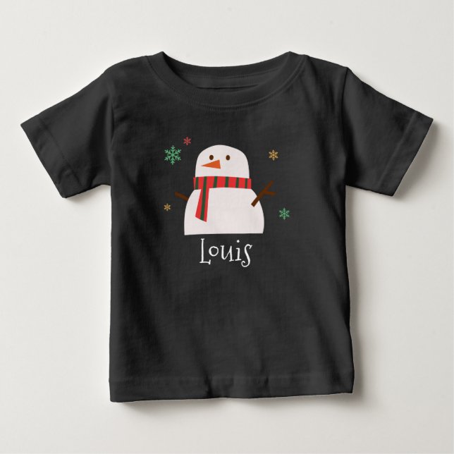 T-shirt Pour Bébé Snowman Winter personnalisé (Devant)