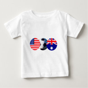 T-shirt Pour Bébé Soccer Ball Australie & USA Drapeau Le MUSÉE Zazzl