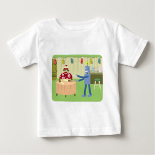 T-shirt Pour Bébé Sock Monkey Robot Waiter