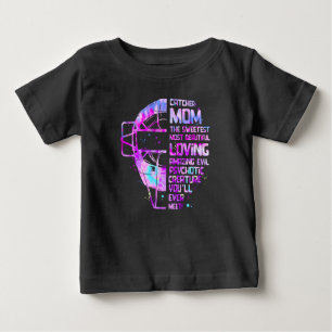 T-shirt Pour Bébé Softball Catcher Maman Le plus doux L