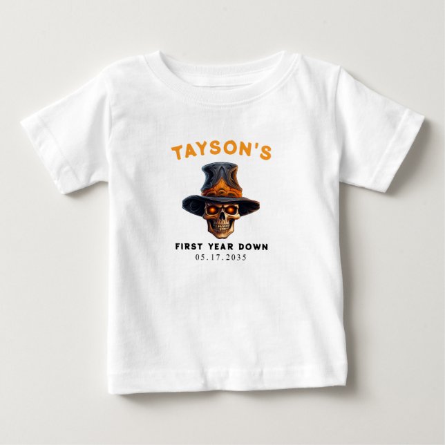 T-shirt Pour Bébé Soirée costumée Halloween - Cute et Éffrayante (Devant)