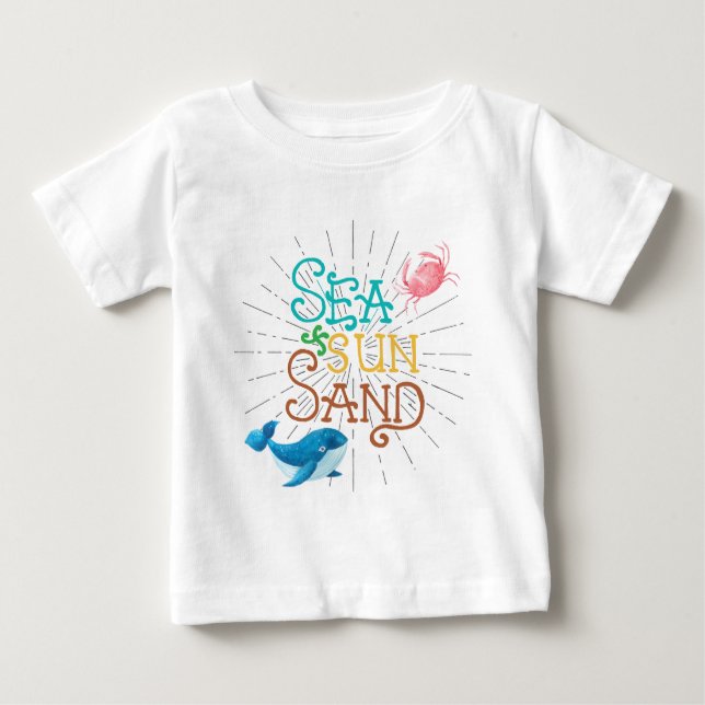 T-shirt Pour Bébé Soleil de mer (Devant)