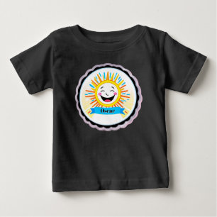 T-shirt Pour Bébé Soleil joyeux dessin animé avec visage souriant