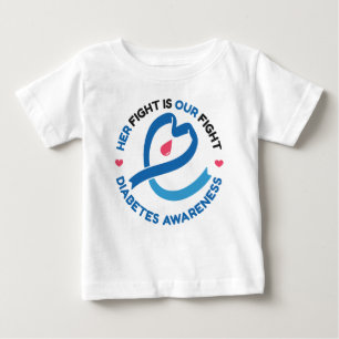 T-shirt Pour Bébé Son combat est notre combat – Sensibilisation au d