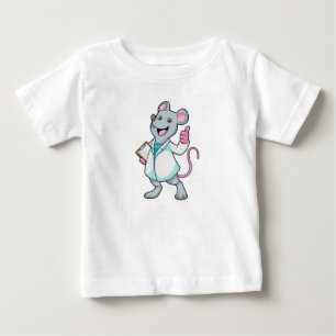 T-shirt Pour Bébé Souris comme docteur avec manteau de docteur
