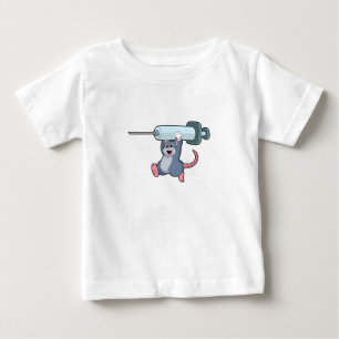 T-shirt Pour Bébé Souris comme infirmière avec Syringe.PNG