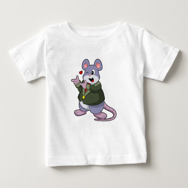 T-shirt Pour Bébé Souris comme marié avec costume (Devant)
