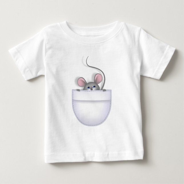 T-shirt Pour Bébé Souris en poche (Devant)