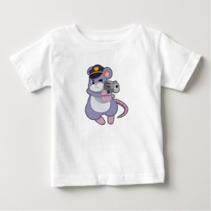 T-shirt Pour Bébé Souris en tant qu'officier de police avec casquett