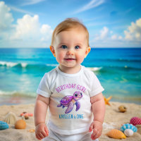 Sous la tortue de mer rose violet fille anniversai