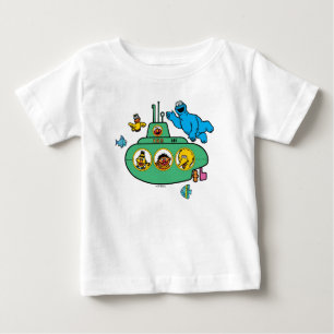 T-shirt Pour Bébé Sous-marin Cookies Monster and Sesame Pals