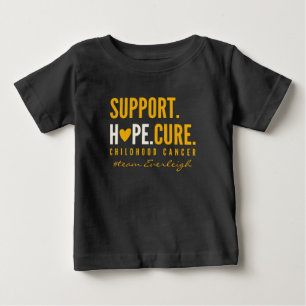 T-shirt Pour Bébé soutien pour le cancer de l'enfance Nom personnali