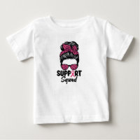 Soutien Squad Messy Bun Pink Warrior Cancer du sei