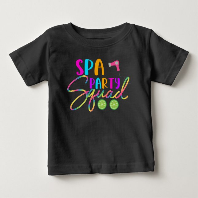 T-shirt Pour Bébé Spa Party Squad Amusant Anniversaire Thème (Devant)