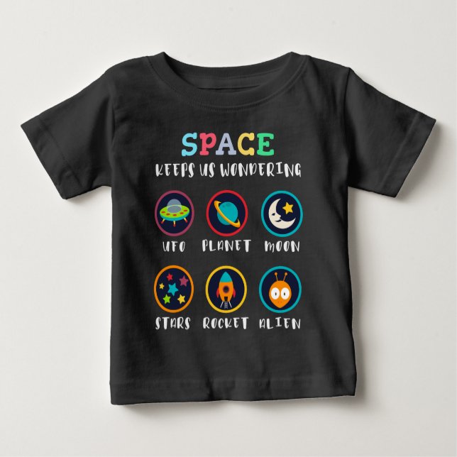 T-shirt Pour Bébé Space keeps us wondering (Devant)
