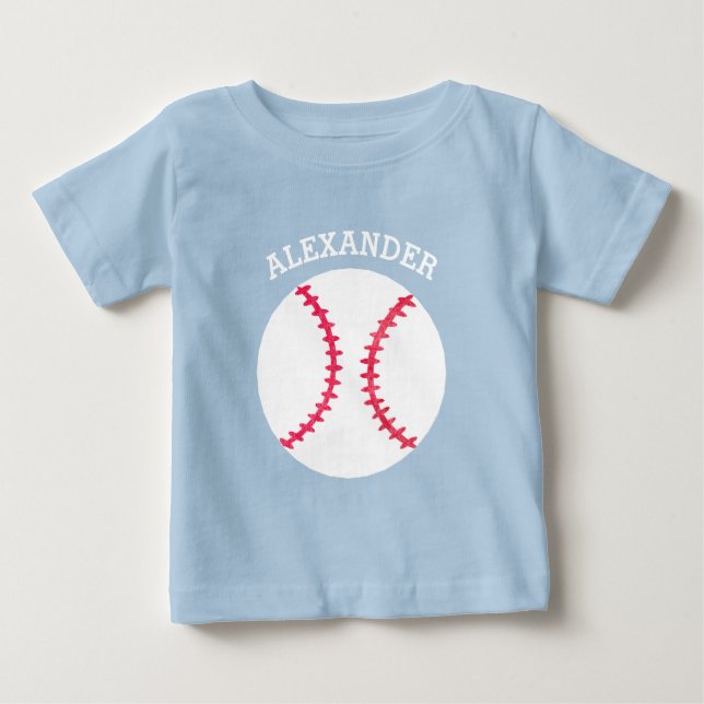 T-shirt Pour Bébé Sports de bébé personnalisés par base-ball mignon (Devant)