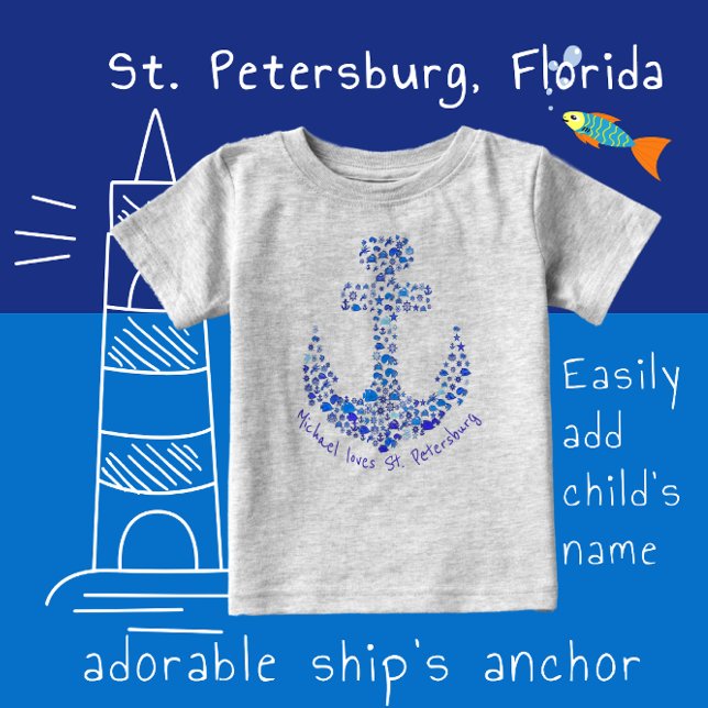 T-shirt Pour Bébé St. Petersburg Floride Créatures Ancre (Créateur téléchargé)