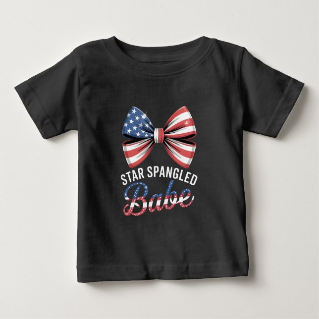 T-shirt Pour Bébé Star Spangé Babe (Devant)
