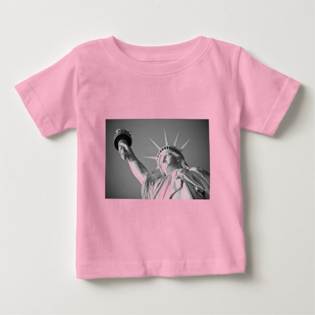 T-shirt Pour Bébé Statue blanche noire de la Liberté (Devant)