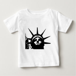 T-shirt Pour Bébé Statue de la Liberté en pop art noir et blanc