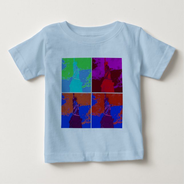 T-shirt Pour Bébé Statue de style pop art de la liberté (Devant)