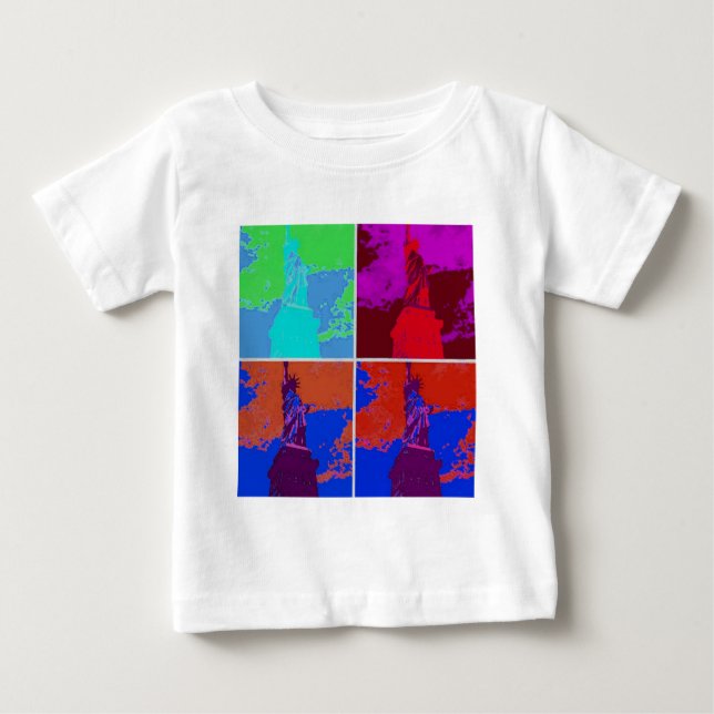 T-shirt Pour Bébé Statue de style pop art de la liberté (Devant)