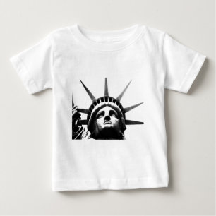 T-shirt Pour Bébé Statue noire et blanche de la Liberté