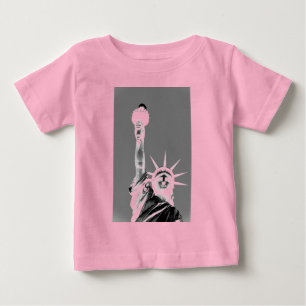 T-shirt Pour Bébé Statue noire et blanche de Liberty New York City