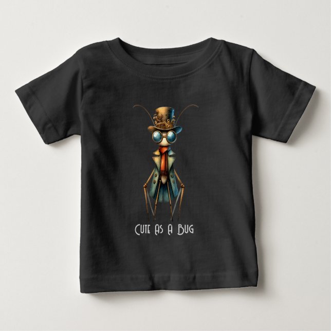 T-shirt Pour Bébé Steampunk Bug - Cute as a Bug (Devant)