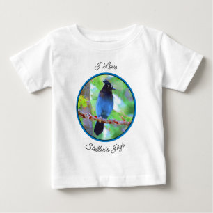 T-shirt Pour Bébé Steller's Jay Painting - Art original pour oiseaux