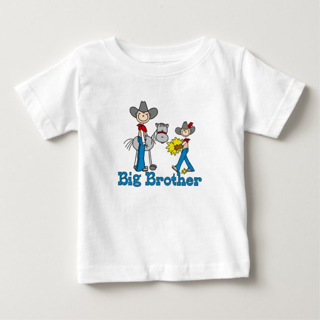 T-shirt Pour Bébé Stick Cowboys Big Brother (Devant)