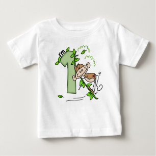 T-shirt Pour Bébé Stick Singe Swing 1er Anniversaire