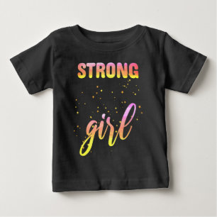T-shirt Pour Bébé Strong Girl Pastel Star