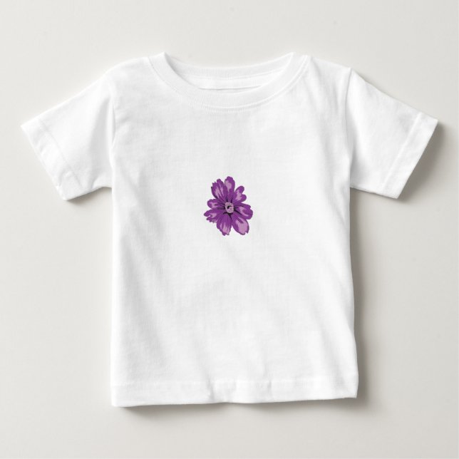T-shirt Pour Bébé Style Féminin, Aubergine Claire, Cèdre Blanchi (Devant)