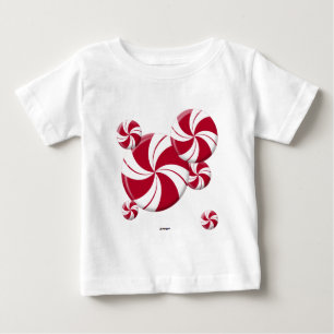 T-shirt Pour Bébé Sucrerie de rayure de remous de menthe poivrée