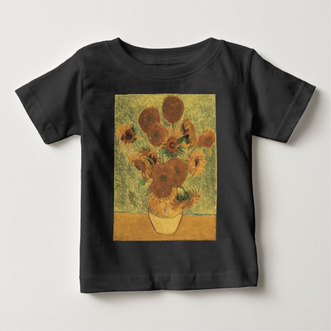 T-shirt Pour Bébé Sunflowers par Van Gogh (Devant)