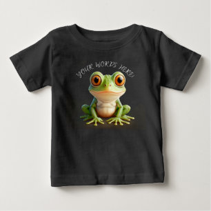 T-shirt Pour Bébé Super Cute Green Frog Cartoon Modifier le texte