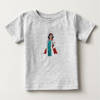 T-shirt Pour Bébé Super Infirmière – Héroïne en Blouse Blanche