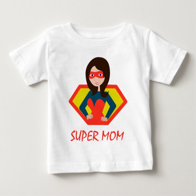 T-shirt Pour Bébé Super MOM (Devant)