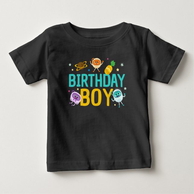 T-shirt Pour Bébé Super simple | Bumble Nums Espace Anniversaire Gar (Devant)