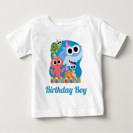 T-shirt Pour Bébé Super simple | Finny Shark Confetti Anniversaire