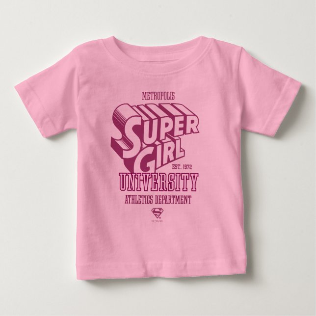 T-shirt Pour Bébé Supergirl Metropolis University Athletics Départem (Devant)