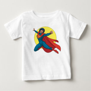 T-shirt Pour Bébé Supergirl volant en costume bleu