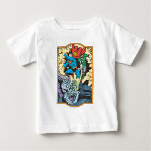 T-shirt Pour Bébé Superman & Green Lantern Combat Brainiac