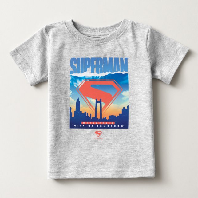 T-shirt Pour Bébé Superman Horizon de Métropolis (Devant)