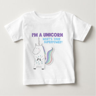 T-shirt Pour Bébé Superpuissance de l'Unicorne