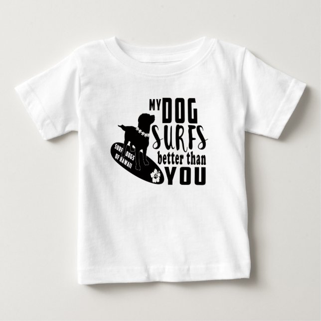T-shirt Pour Bébé Surf Chiens Hawaii Gauntlet Baby Tee - shirt (Devant)